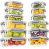 S SALIENT 24 Pieces Glass Food Storage Containers with Lids,Glass Meal Prep Containers Set with Locking Lid,Airtight Glass Lunch Container for Kitchen,BPA Free(12 Lids & 12 Containers)