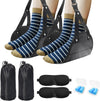 2 Pack Airplane Foot Hammock, Foot Rest for Under Desk at Work, Length Adjustable Airplane Foot Rest for Long Trip, Plane Travel Flight Essentials with Eye & Earplugs, Leg Hammock to Relax Your Feet