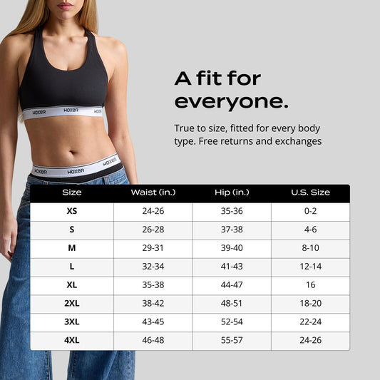 Woxer Womens Boxers - Star 3" Boy Shorts Underwear for Women - Boxers for Women Black