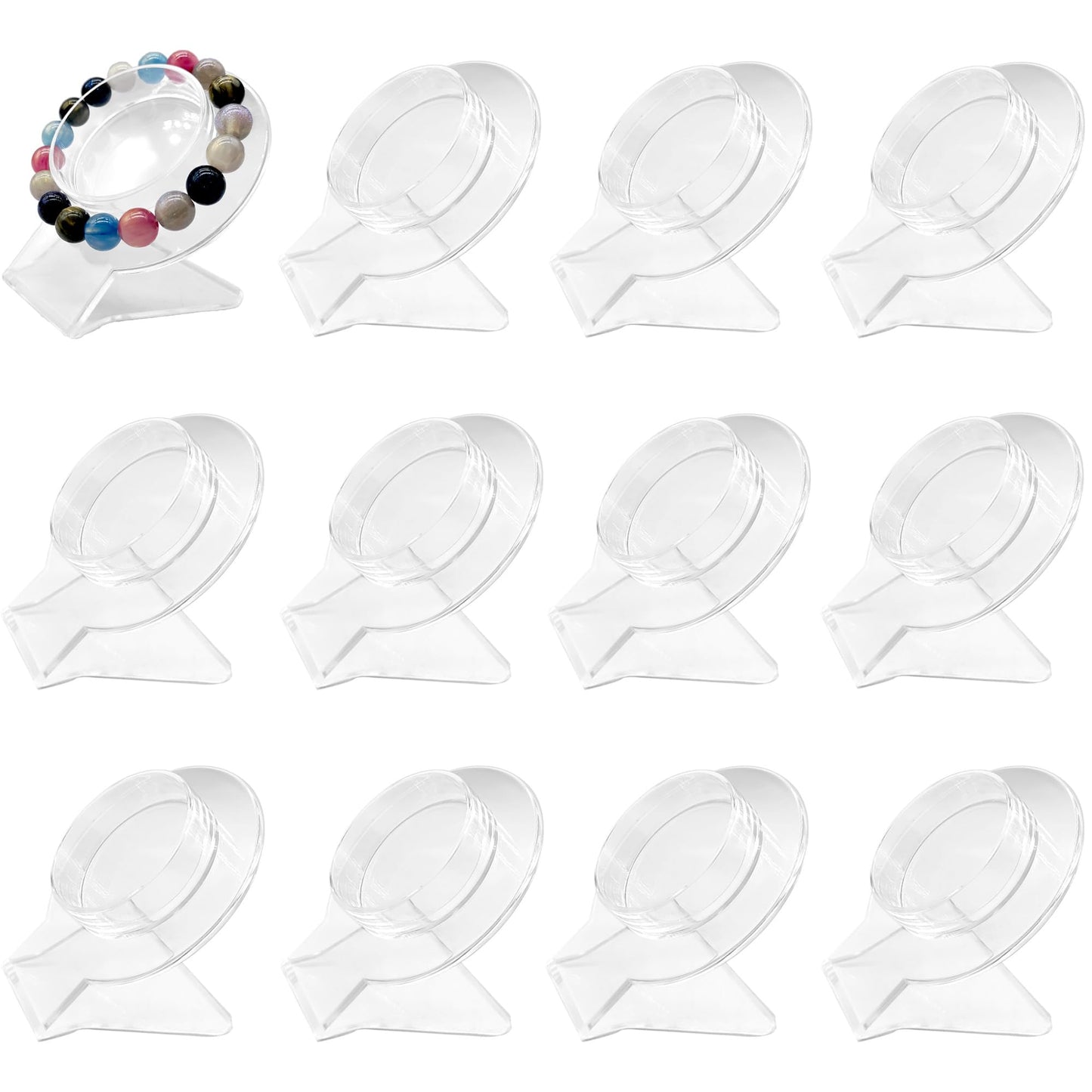MIAO YUAN 12 PCS Bracelet Display Stands,Acrylic Jewelry Bracelet Holder for Display, Transparent Bracelet Counter Display Stand for Shooting Bead String Watch Holders