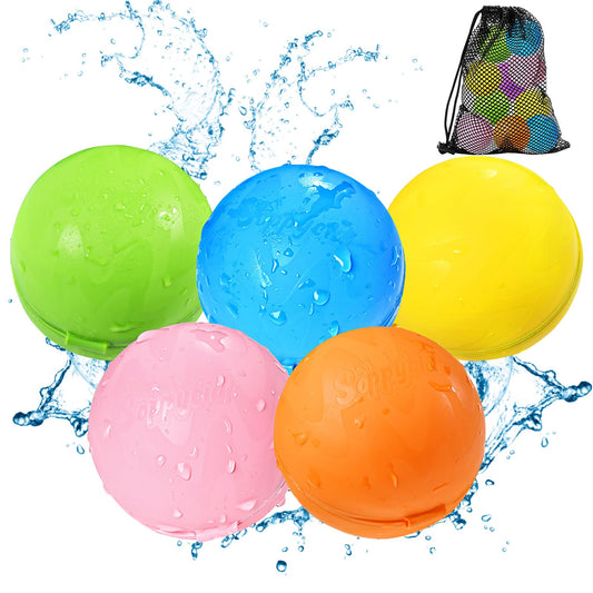 Magnetic Reusable Water Balloons for Kids, Refillable Water Balls Quick Fill for Pool, Outdoor Games for Beach, Summer Toys for Kids 4-10 (10Pack)