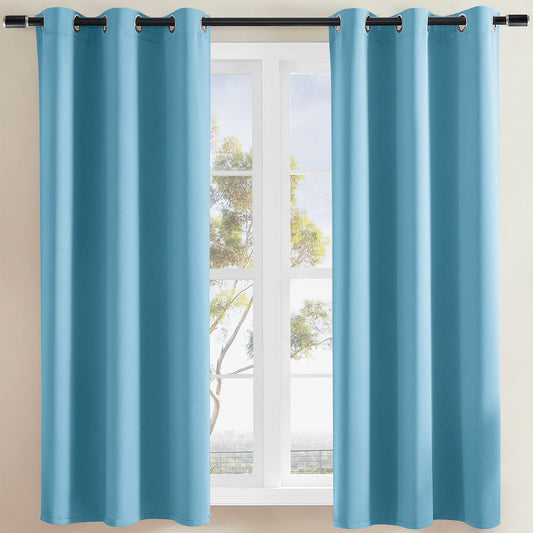 Rutterllow Blackout Curtains for Bedroom, Thermal Insulated Noise Reducing Window Drapes for Living Room, Grommet Top (52x72 Inch, Navy Blue)