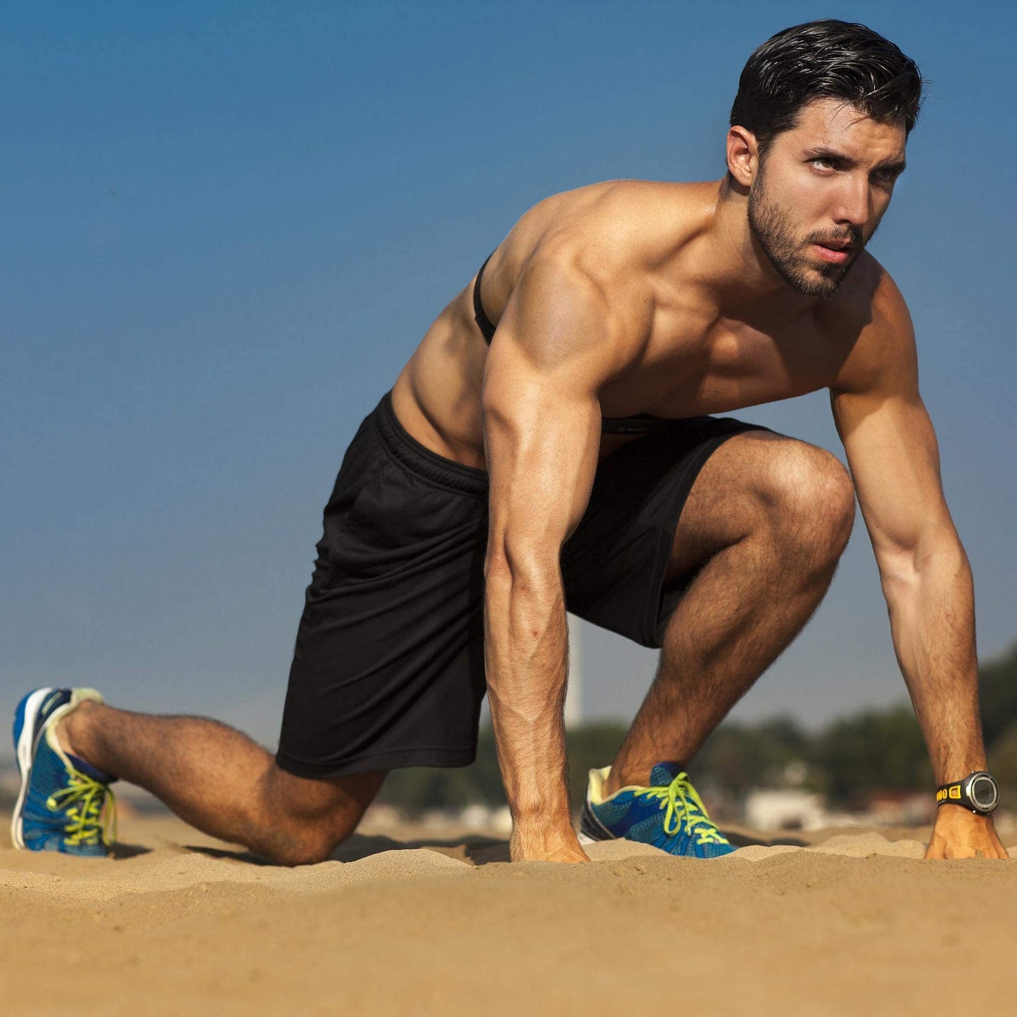 Profectors Men's Athletic Shorts with Pockets and Elastic Waistband Quick Dry Activewear Workout Shorts for Men