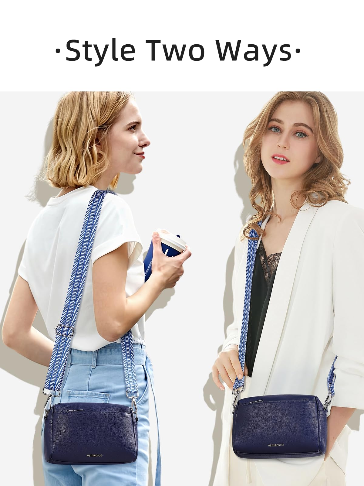 WESTBRONCO Small Crossbody Bags for Women, Shoulder Handbags, Satchel Purse with Adjustable Strap Coffee