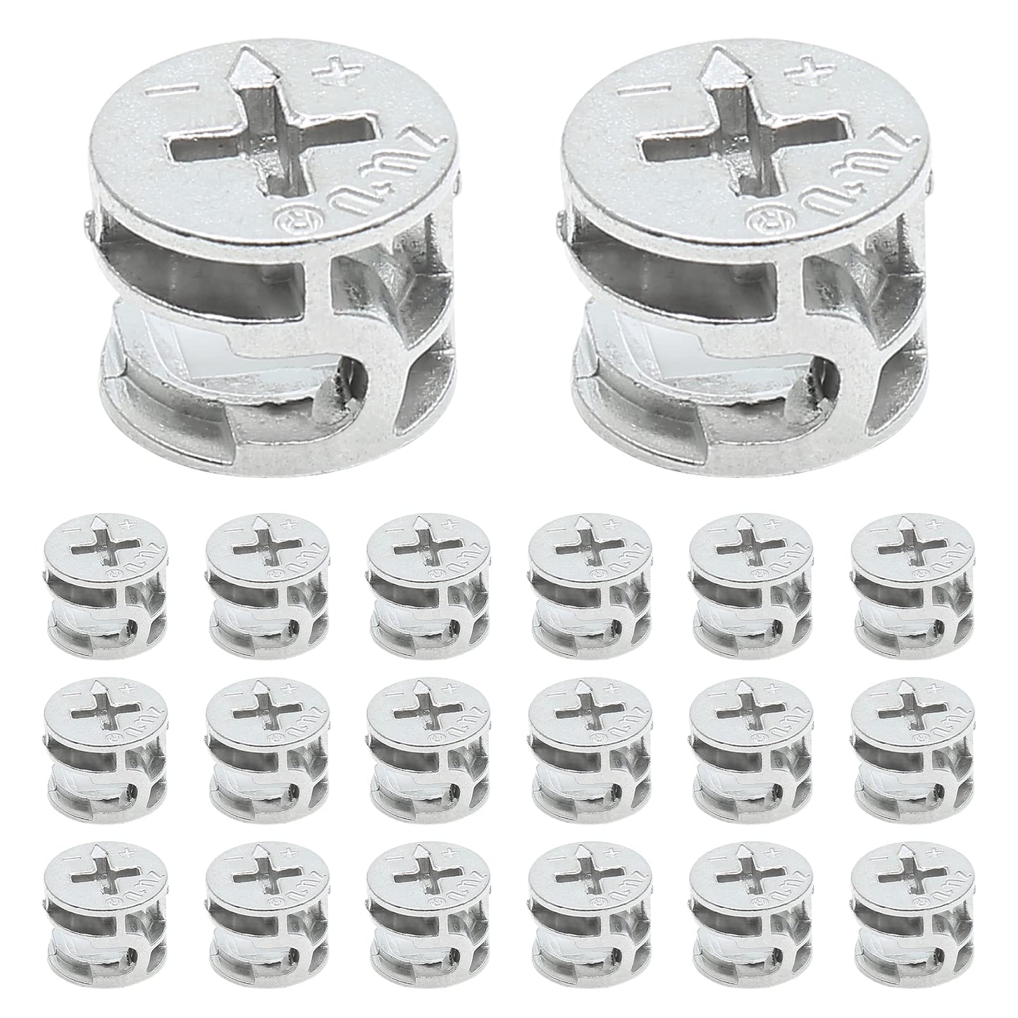 Litoexpe 20 Pcs Furniture Connecter Cam Lock Fittings 15x12mm Furniture Connecting Fastener Lock Nut for Cabinet Drawer Wardrobe Dresser