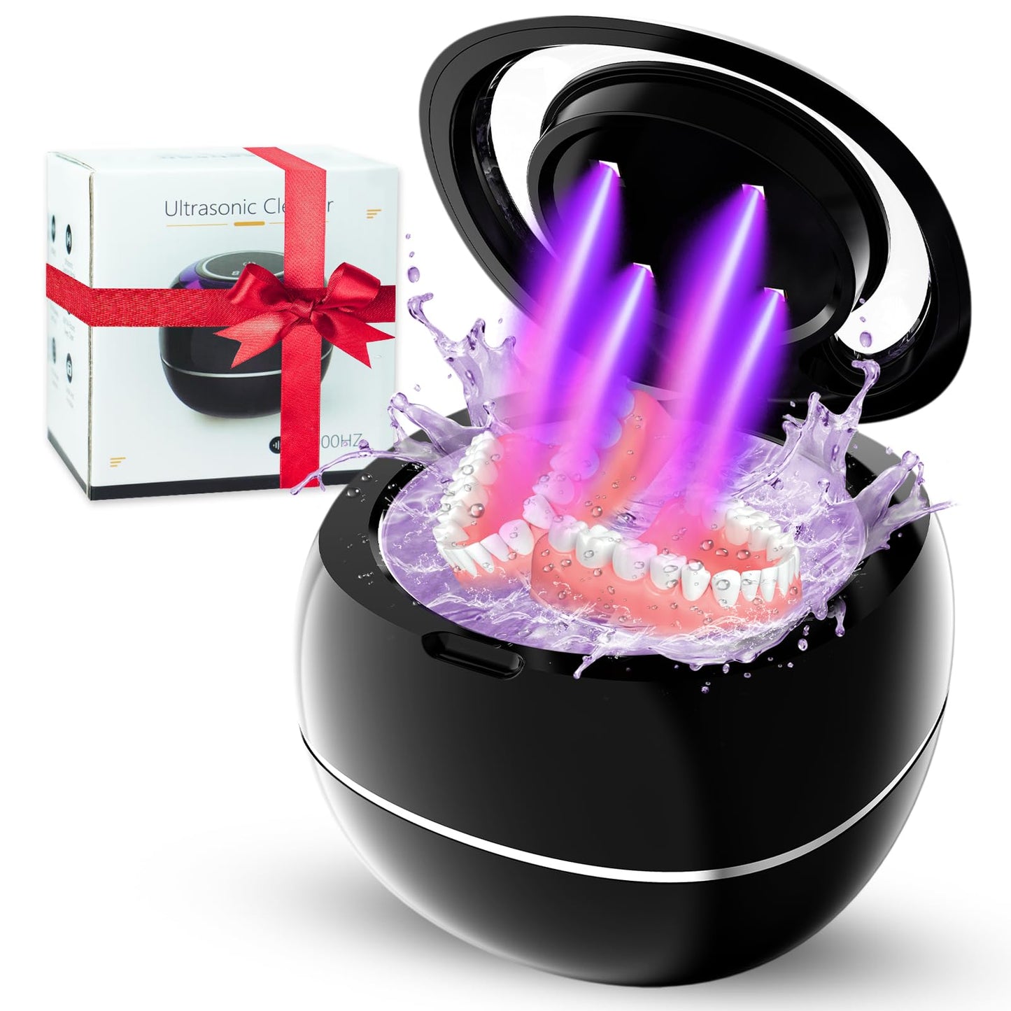 2025 Upgraded Ultrasonic Retainer Cleaner Machine,48khz Ultrasonic Denture Cleaner for Night Guards.Mouth Guard Night Guard Cleaner for Nightguard,Mouthguard,Dentures,Jewelry and More,200ml