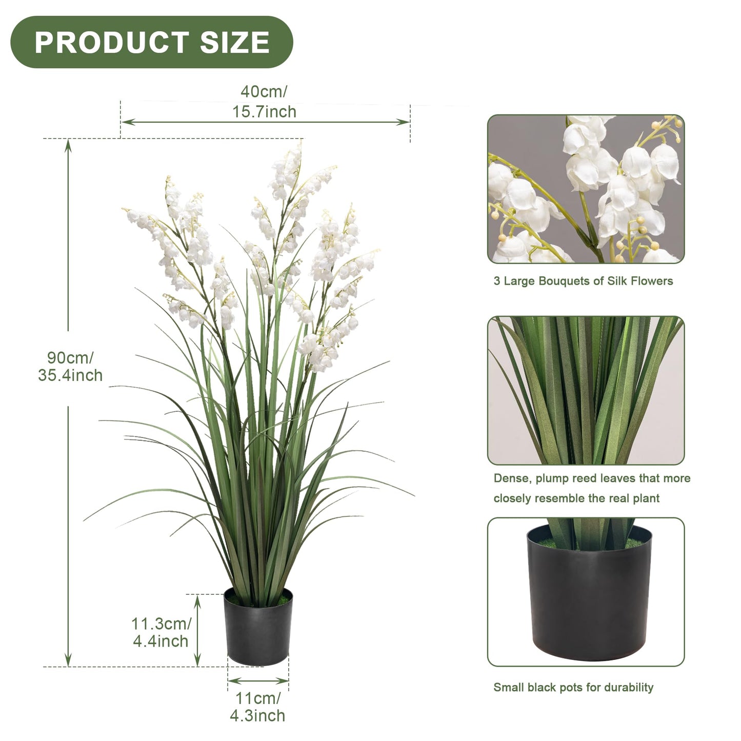 Fake Plants Home Decor Fake Flowers Artificial Plants Outdoor Tall Grass Plant Artificial Pampas Grass Decor Artificial Plants Indoor Fake Grass Living Room Decor Artificial Grass 36“2PCS White