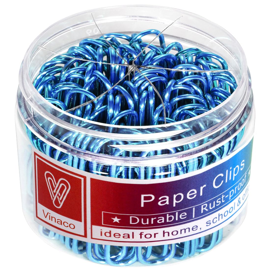 Vinaco Paper Clips Colorful, 400PCS Medium and Jumbo(1.3 inch & 2 inch) Paper Clips, Durable and Rustproof, Coated Large Paperclips Great for Office School Document Organizing (Multicolored)