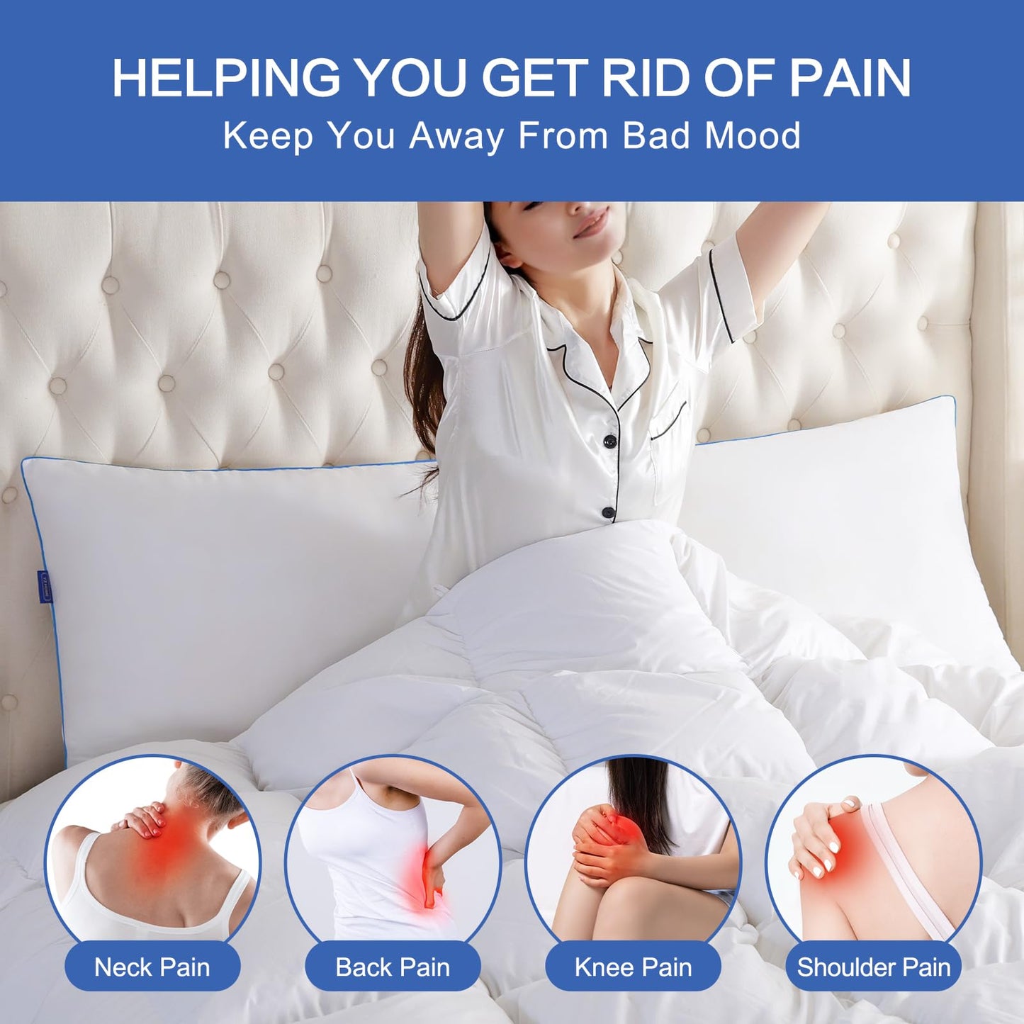 YZ HOME Memory Foam Body Pillow Insert - Full Body Pillow for Adults - Soft Large Long Bed Pillow for Side Sleeper