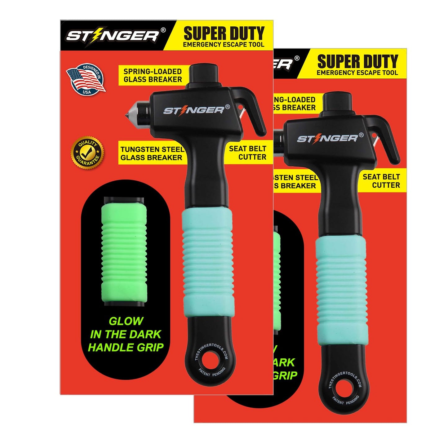 Stinger Super Duty Car Emergency Escape Tool, Hardened Carbon Steel Vehicle Safety Hammer, Spring Loaded Window Breaker, Razor Sharp Seat Belt Cutter, Auto Accident Life-Saving Rescue Tool (Orange)