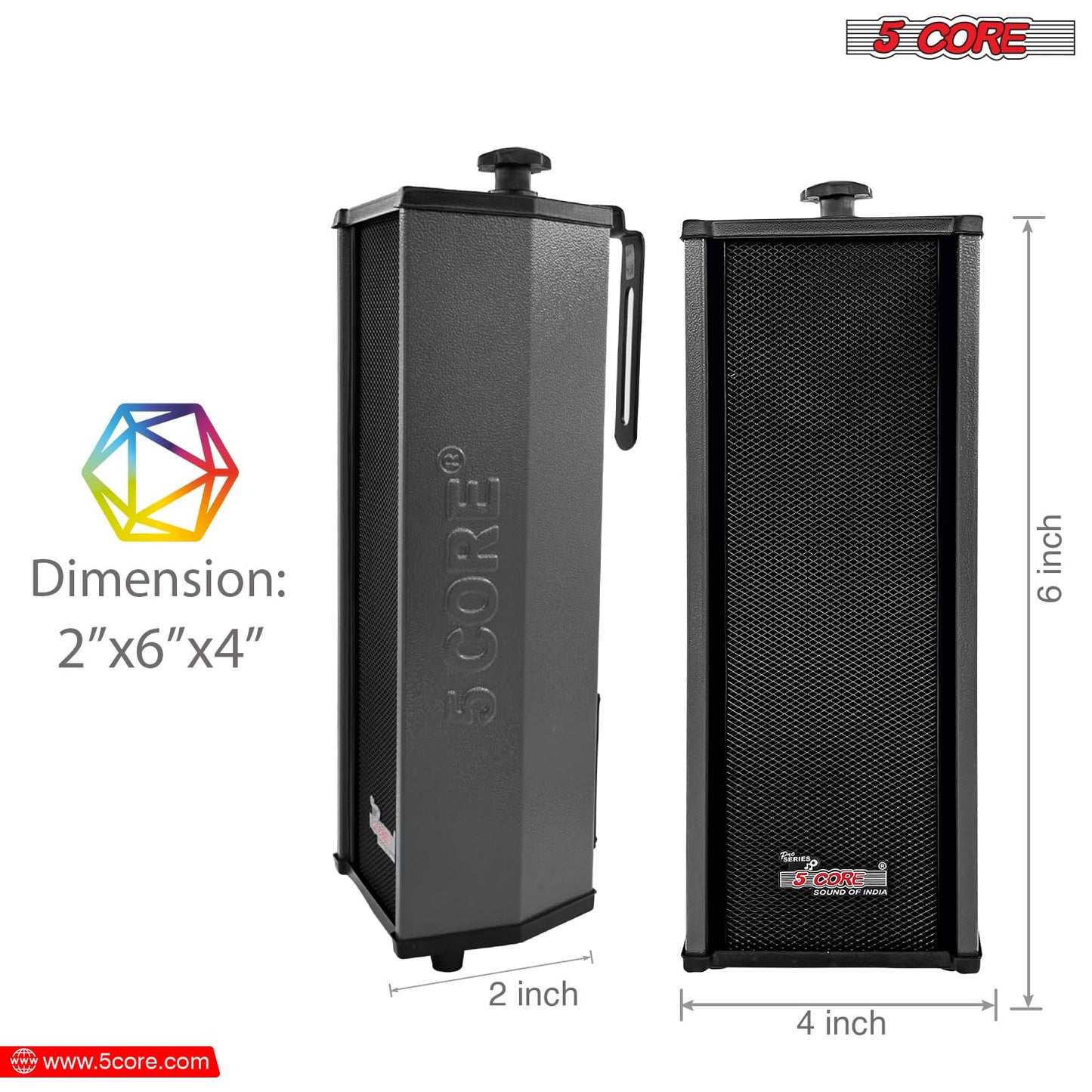 5 CORE Outdoor Speakers Pair Stereo in Wall Speaker 100W Peak Passive Mount Wired Waterproof Patio House Garage Indoor Exterior Audio System Bocinas para Casa - 15TG 2Pcs