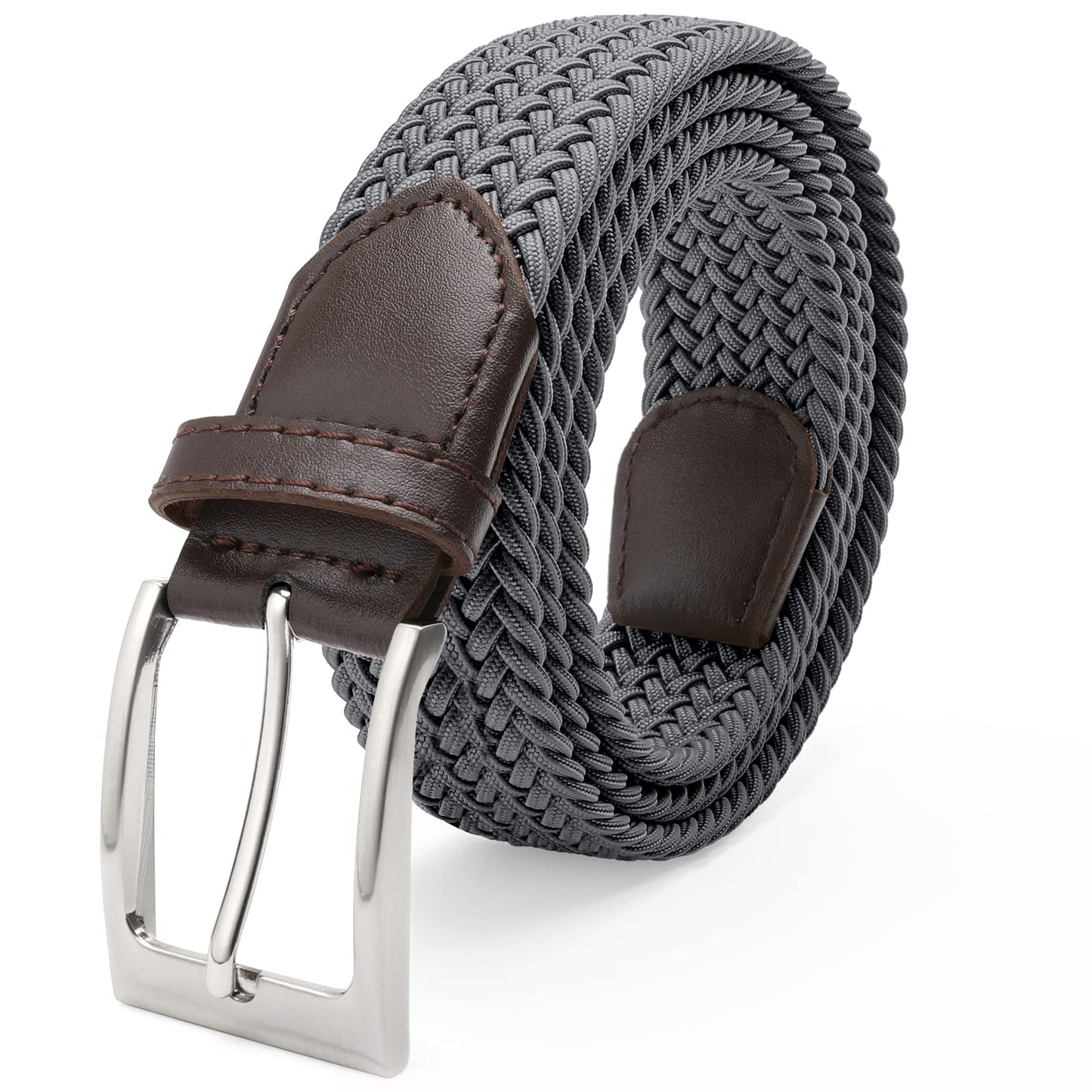 FAIRWIN Elastic Braided Stretch Mens Golf Casual Jeans Belts Woven 1 3/8" Nylon Work Belts for Men Pants Shorts