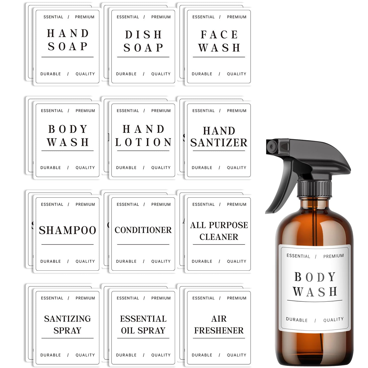 LiBa Amber Glass Spray Bottles 2 Pack, 16 oz Refillable Empty Spray Bottle for Cleaning, Essential Oils, Hair, Plants, Adjustable Nozzle for Squirt and Mist, Bleach/Vinegar/Rubbing Alcohol Safe