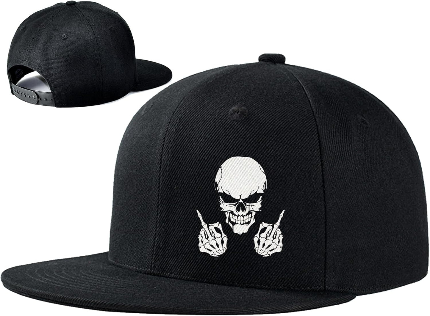 Snapback hat for Men Flat Bill Hats for Men Fitted Hats for Mens Adjustable Snap Pack Black Baseball Cap