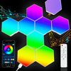 Hexagonal LED Wall Plate with Remote & App Control, 16 Million Colors Modular Light Panels, DIY Geometry Gaming Light