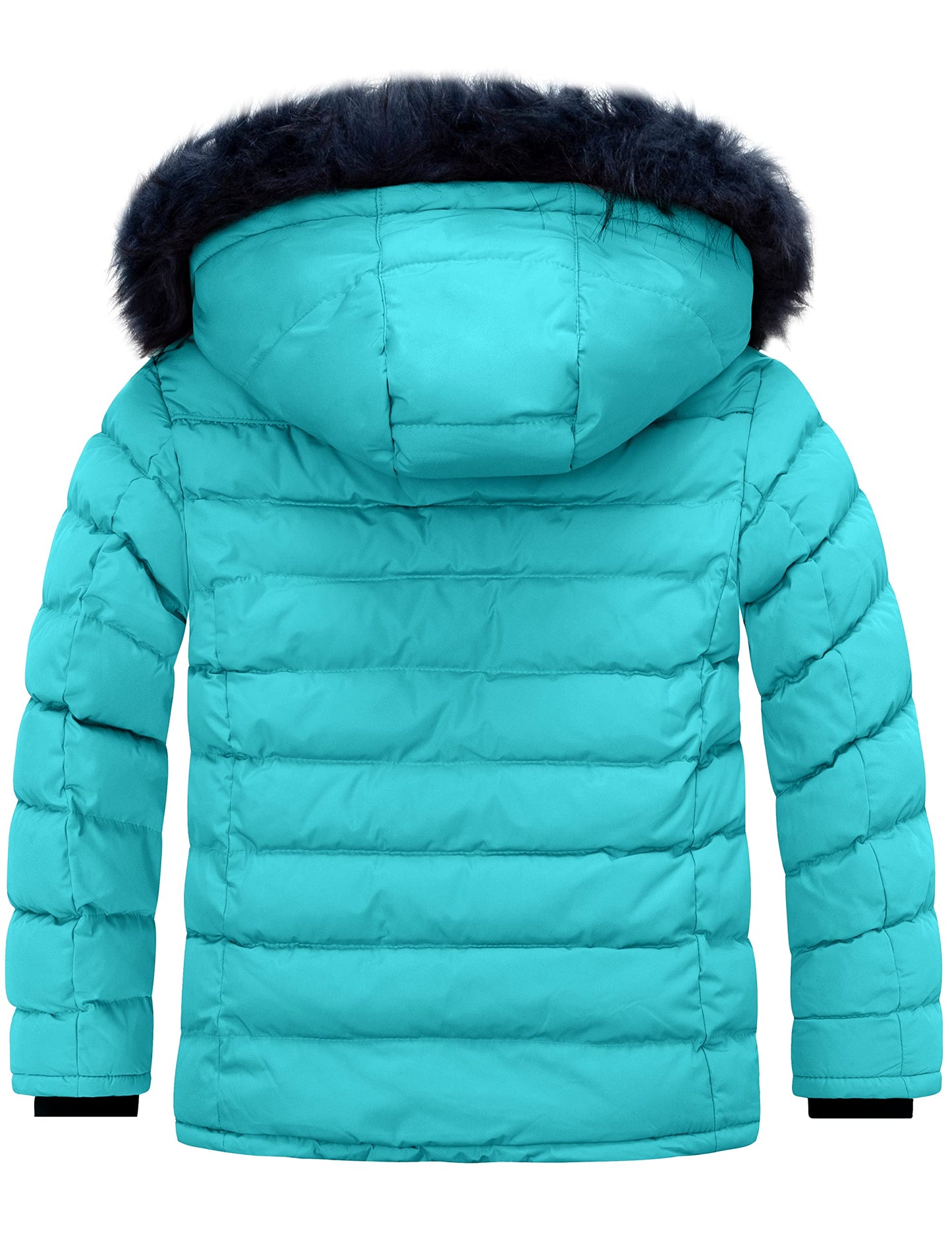 ZSHOW Girls' Puffer Coat Padded Warm Winter Jacket Removable Hooded Coat(Light Blue,14-16)