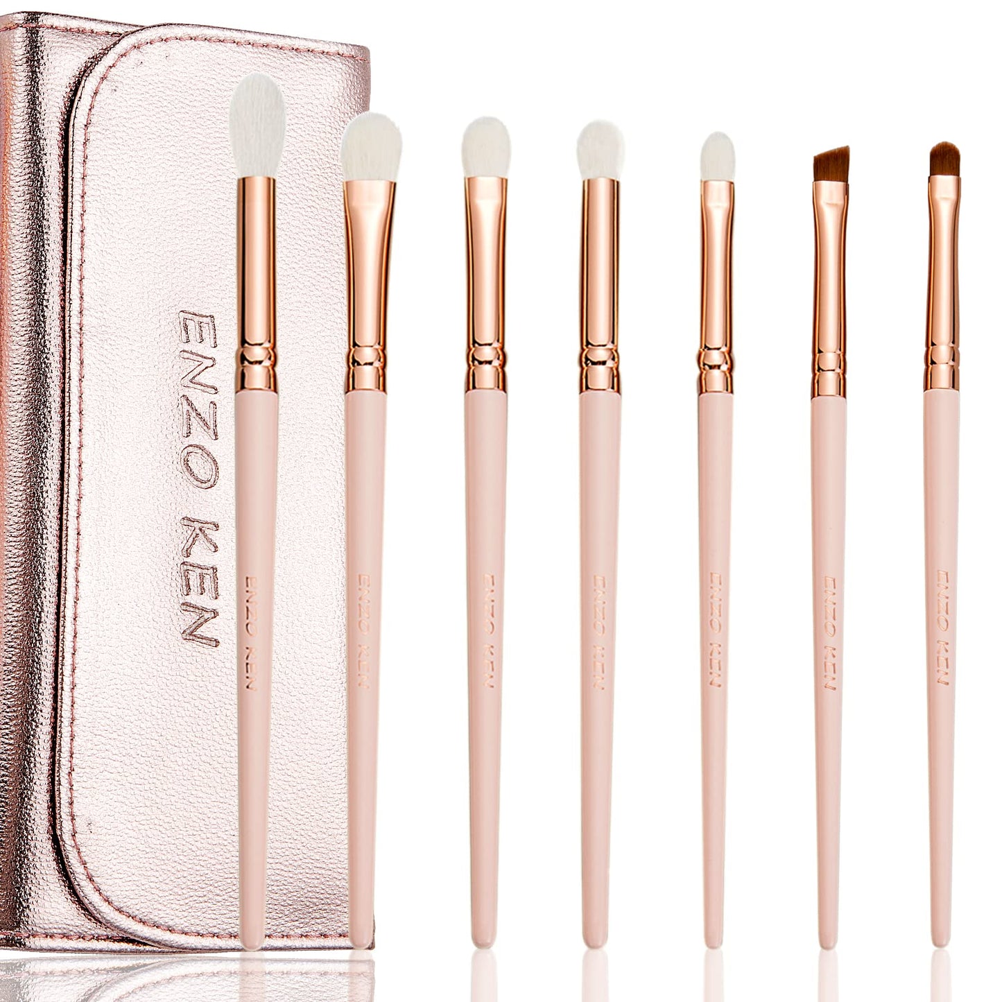 ENZO KEN Natural Goat Hair Eye Shadow Brush Set Professional, Blending Eyeshadow Brush Set with Case, Small Nose Contour Brushes, Natural Hair Eyeshadow Brushes, Eye Brush, Eyeshadow Blending Brush.