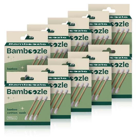 Bamboozle Eco-Friendly Premium Bamboo Cotton Swabs - Sustainable, Biodegradable, & Stylish Personal Care Solution, 500 count
