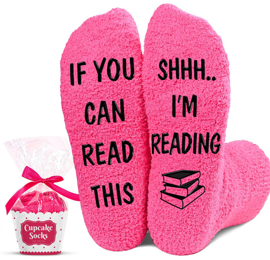 VICRAZY Book Lovers Gifts - Funny Socks for Book Lovers - Gift for Readers - Reading Stuff, Stocking Stuffers for Men, Women