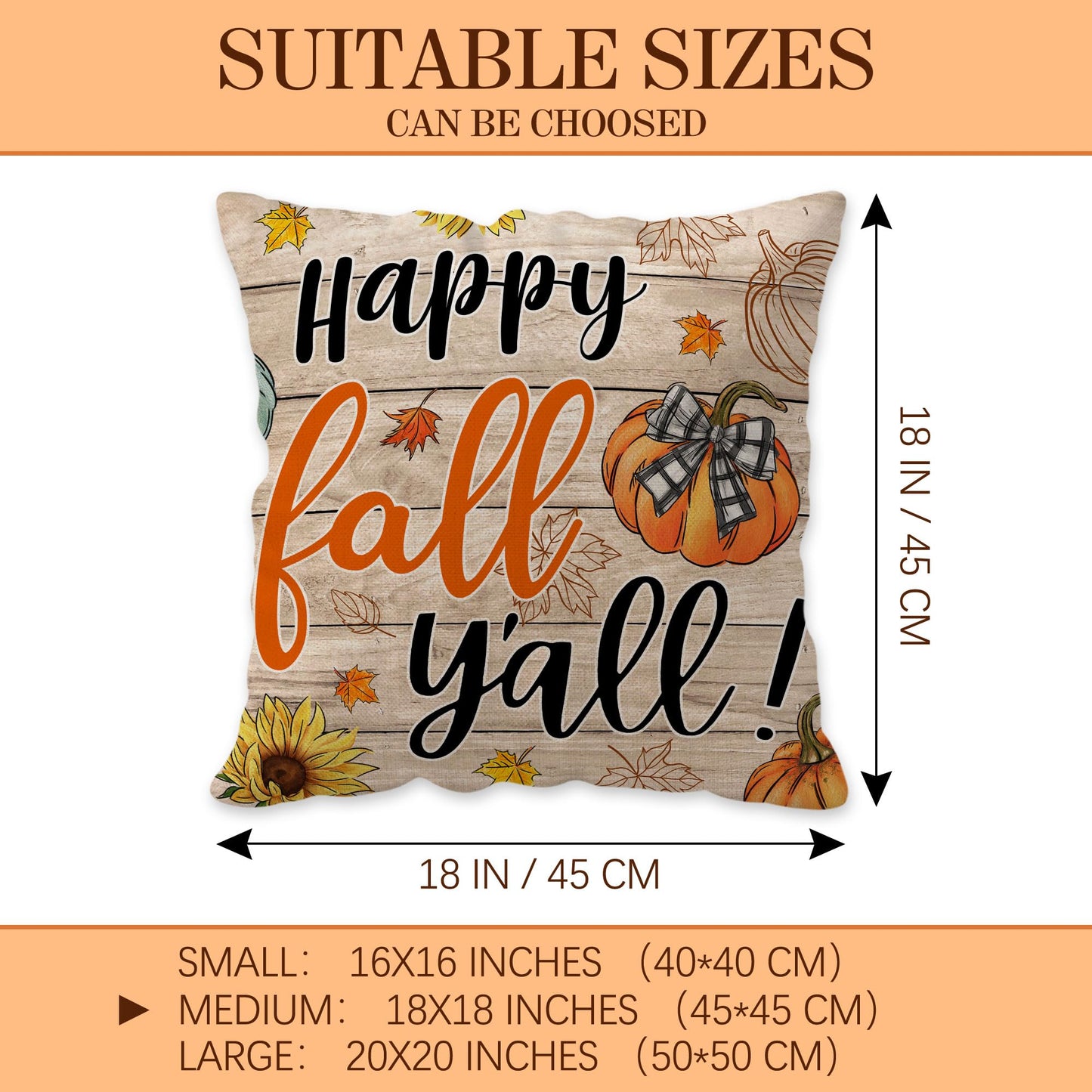 Unibyby Fall Pillow Covers 18x18 Set of 4 Hello Pumpkin Outdoor Throw Pillow Covers Home Decor Buffalo Check Plaid Pillowcase Square Cushion Covers for Sofa Bed Couch