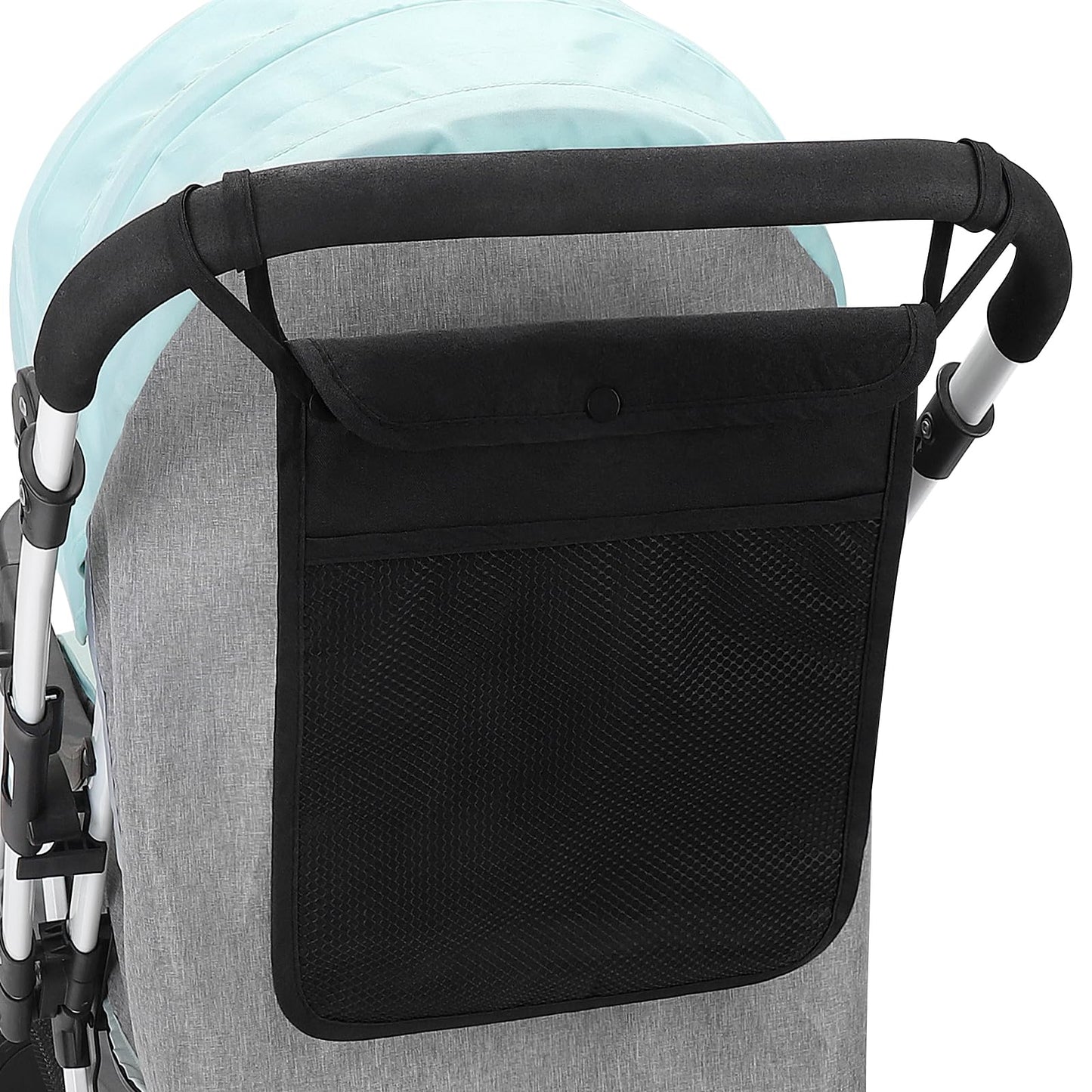Accmor Universal Stroller Organizer, Mesh Bag Fits for Uppababy, Nuna, Britax, Doona Strollers, Non-Slip Adjustable Stroller Mesh Cargo Net Storage Caddy Accessories