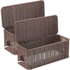 Cable Management Box,2 Open Slots Cord Organizer Hider Box with Lid,2 Pack Handwoven Imitation Rattan Cable Organizer Box for TV Wire Computer Router & Power Strip-B Style(Light Brown)