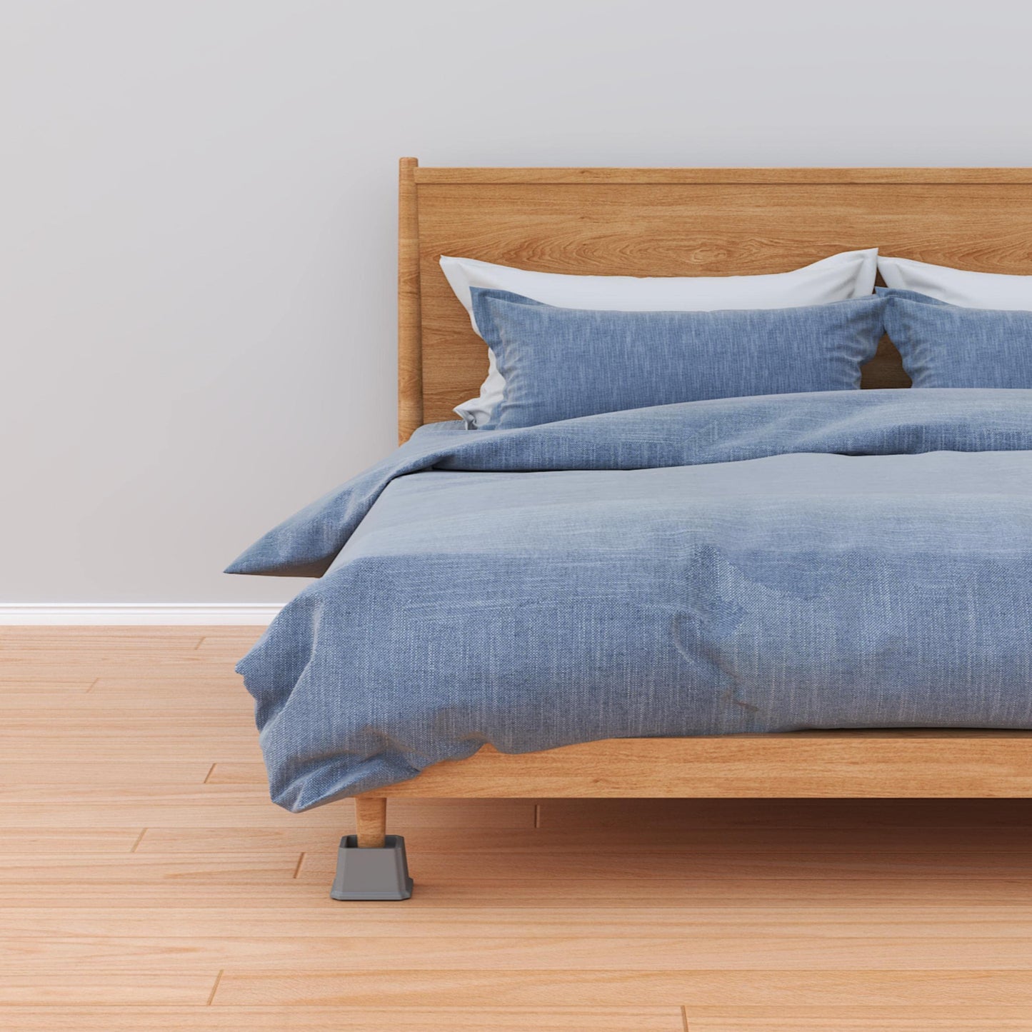 Whynonap Bed Risers 2 Inch Heavy Duty Bed Elevators, Set of 6 Lifts Up 2000 lbs Furniture Riser for Sofa and Table, Gray