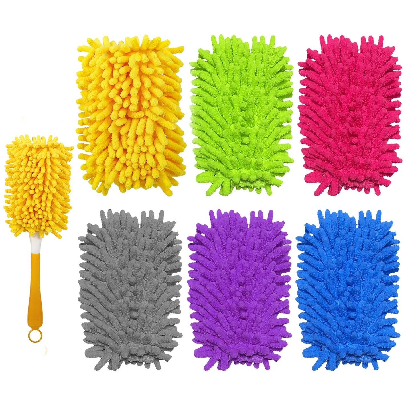 Reusable Duster Refill Compatible with Swiffer Hand Duster - 360 Heavy Duty Dusters Refills - Microfiber Ceiling Fan Duster for Swiffer Dusters Extended Handle, 4 Pack(Handle is Not Included)