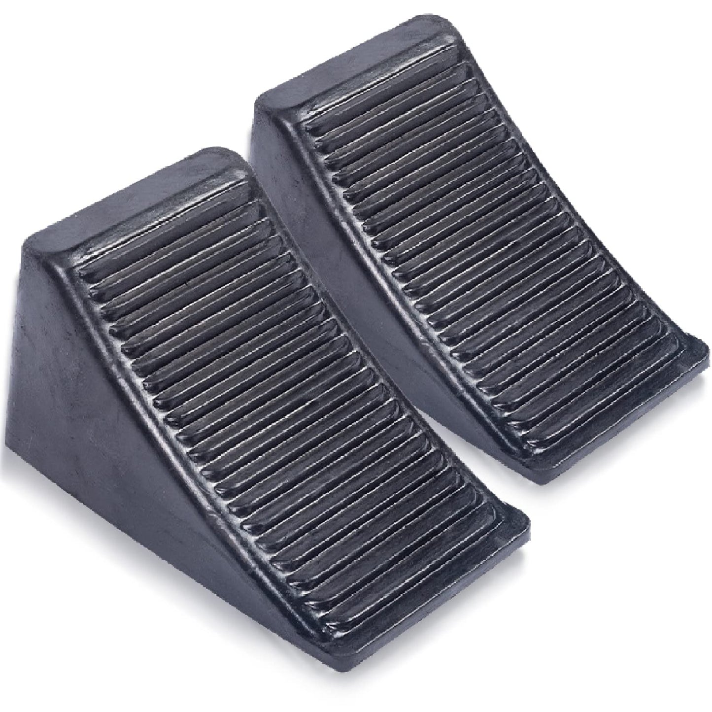 Fasmov 2 Pack Solid Rubber Heavy Duty Wheel Chock, Premium Chock for Car, Travel Trailers, RV, Truck, and ATV