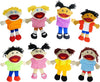 4E's Novelty Multicultural Hand Puppets for Kids - 8 Pack with Movable Mouth, Bulk Soft Plush Puppets for Kids Ages 4-8, for School Home Theater Shows, Teachers Classroom Supplies