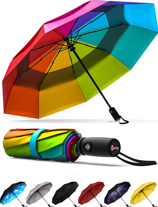 Repel Umbrella - Windproof Travel Umbrellas for Rain - Engineered to Withstand 85MPH Winds, <1lb - Lightweight, Durable, Compact, Waterproof, Auto Open Close, Fiberglass Frame