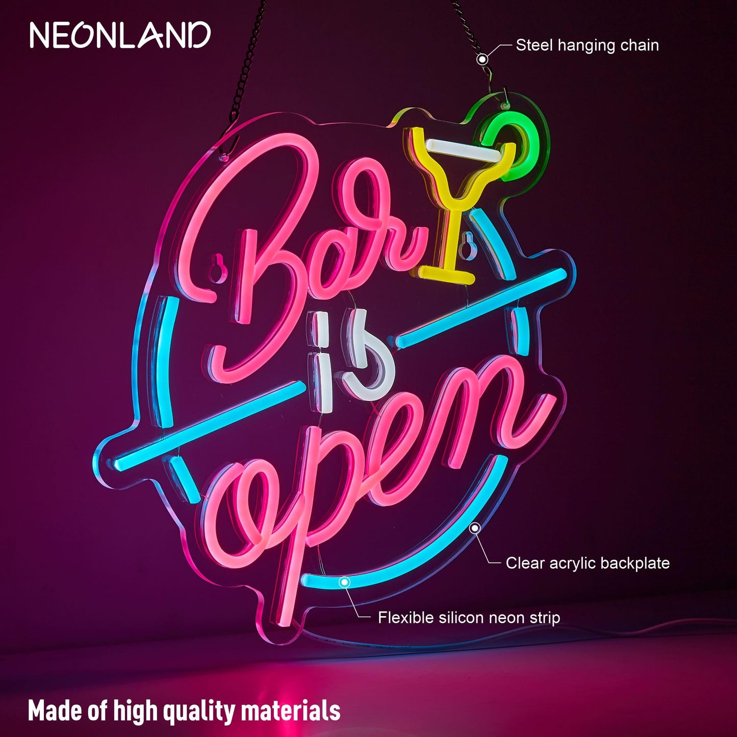 Bar Open Neon Sign for Wall Decor Open Beer Bar LED Light up Signs with Dimmer for Pub Party Man Cave Room Art Decor Gift