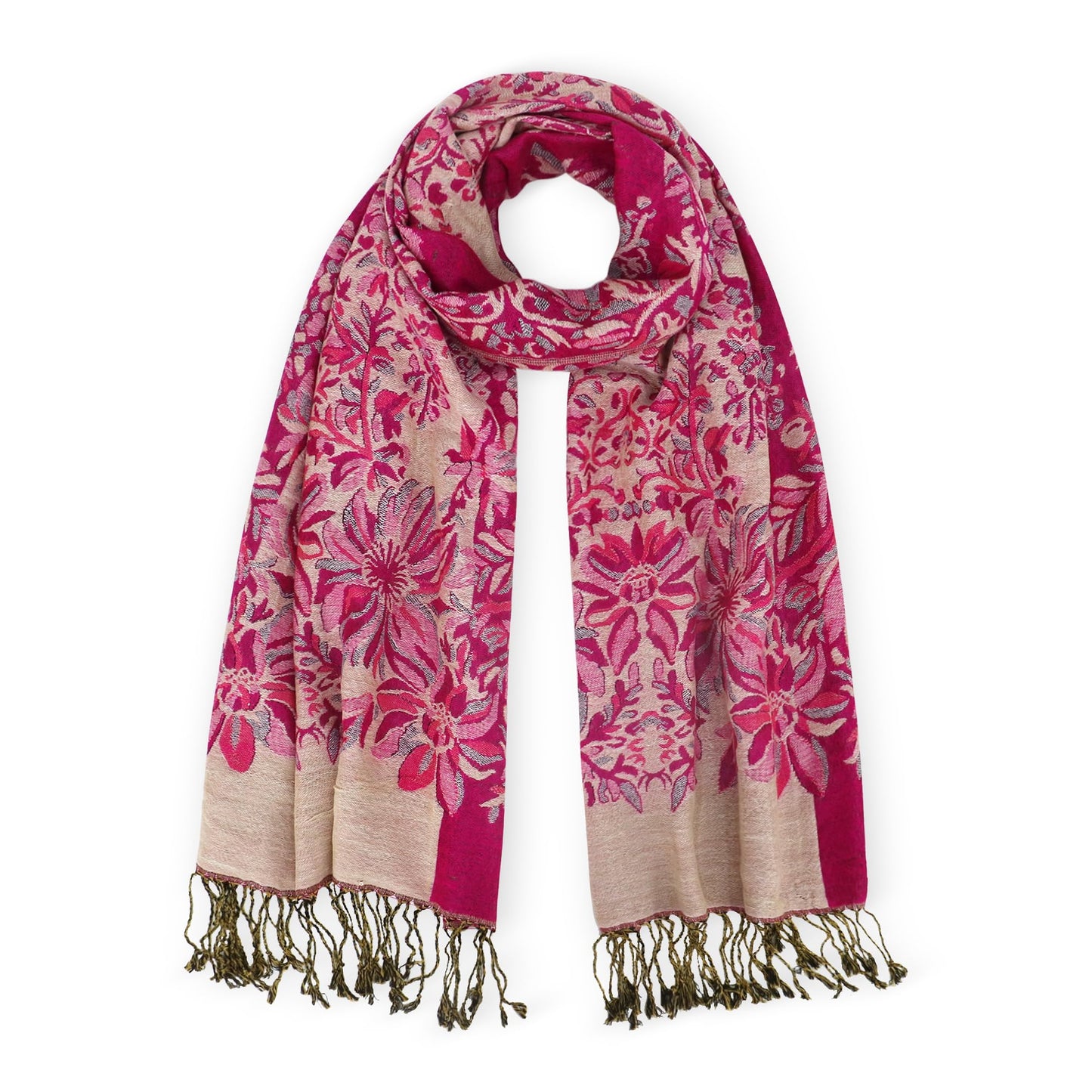 vimate Silky Paisley Pashmina Shawl Scarf-Women's Soft Double-side Jacquard Pashminas Wrap for Evening Dress Travel Shawl