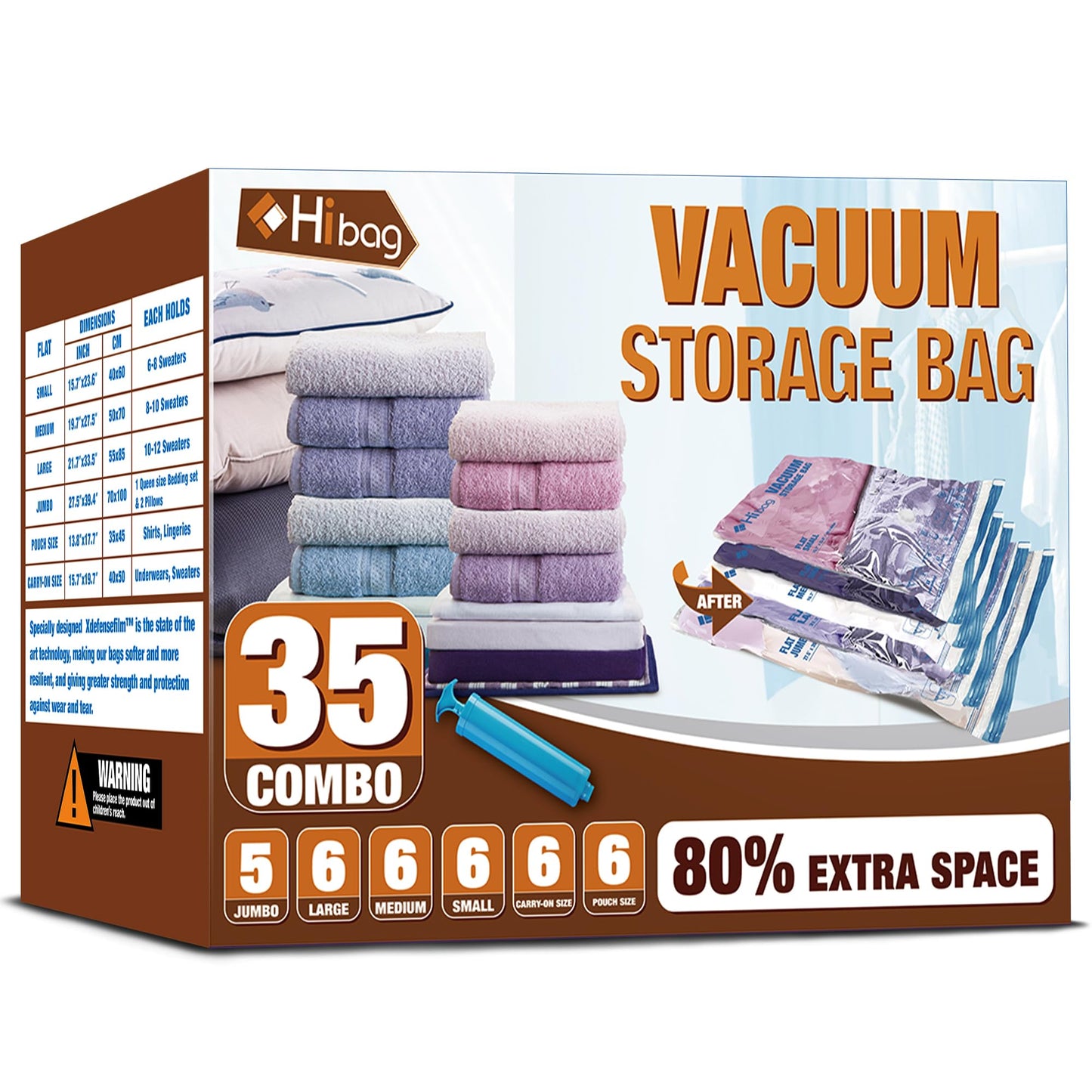 Travel Vacuum Bags with Electric Pump, Vacuum Travel Bags for Luggage and Suitcase, Vacuum Seal Compression Packing Bags for Clothes Clothing, Combo 12 Pack