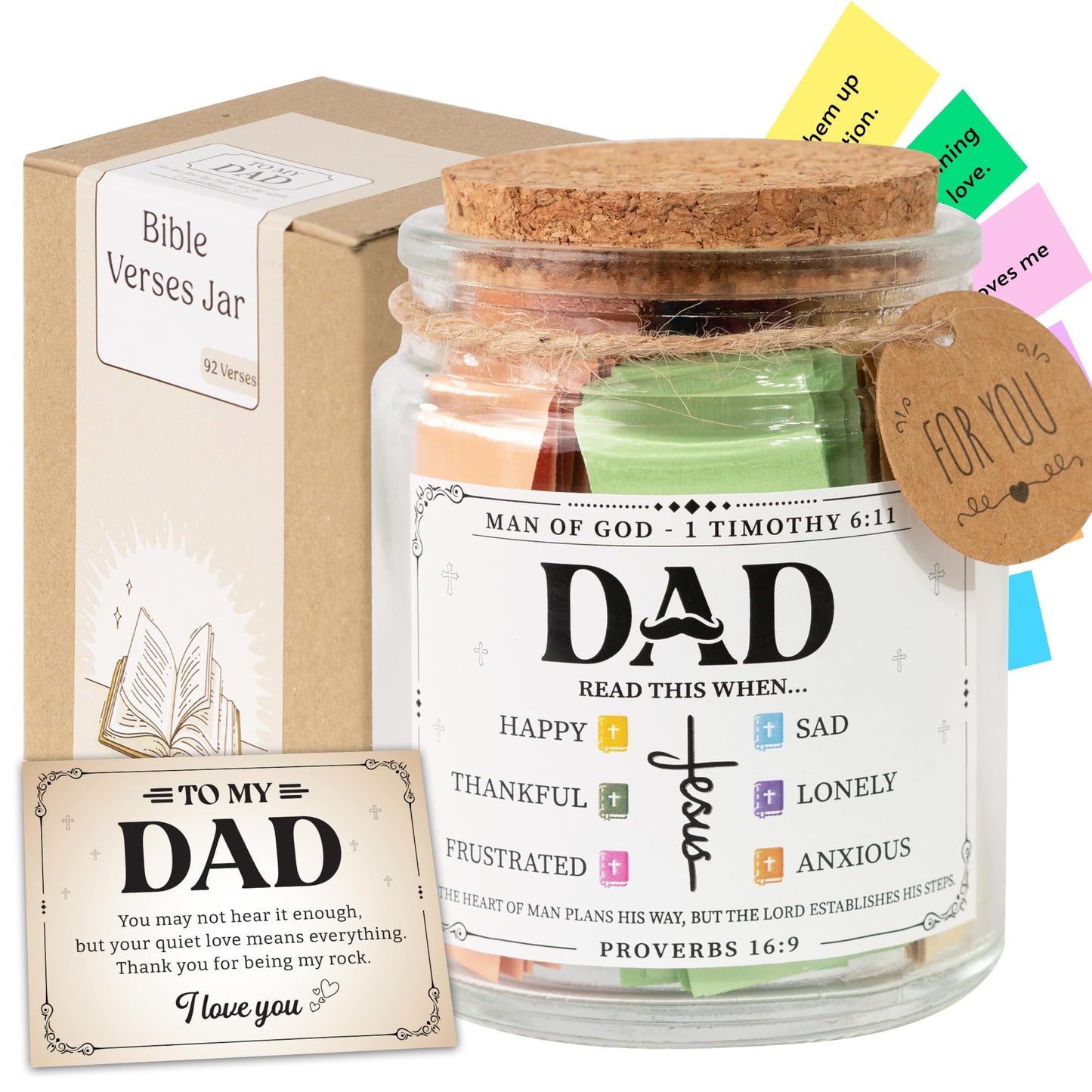 92 Hand Rolled Bible Verse Jar, Christian Gifts for Women, Birthday Gifts, Graduation Gifts for Her, Inspirational Bible Jar, Gifts for Mom from Daughter Son, Keepsake for Mom Grandma