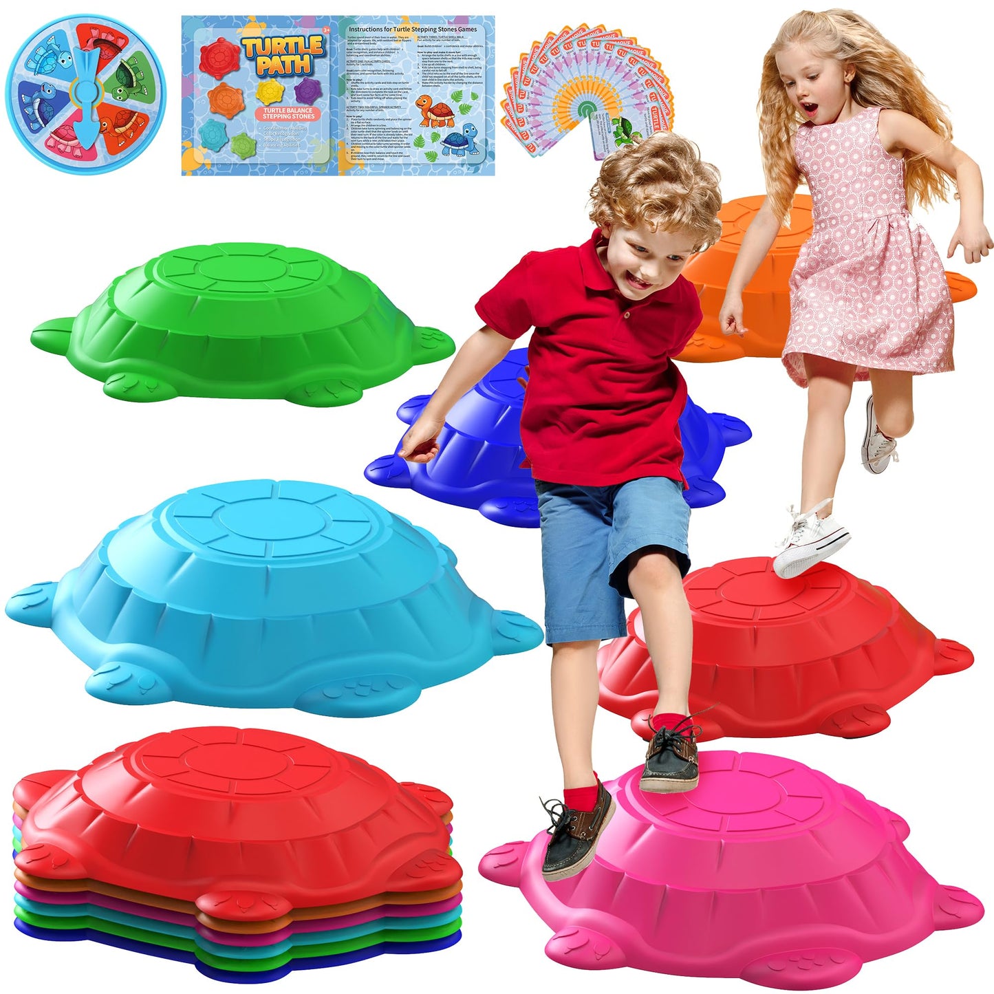 Stepping Stones for Kids,Non-Slip Turtle Jumping Balance Rocks Toys for Toddlers Outdoor Indoor Play Gift,Sensory Obstacle Course Coordination Game for Age 3-8+