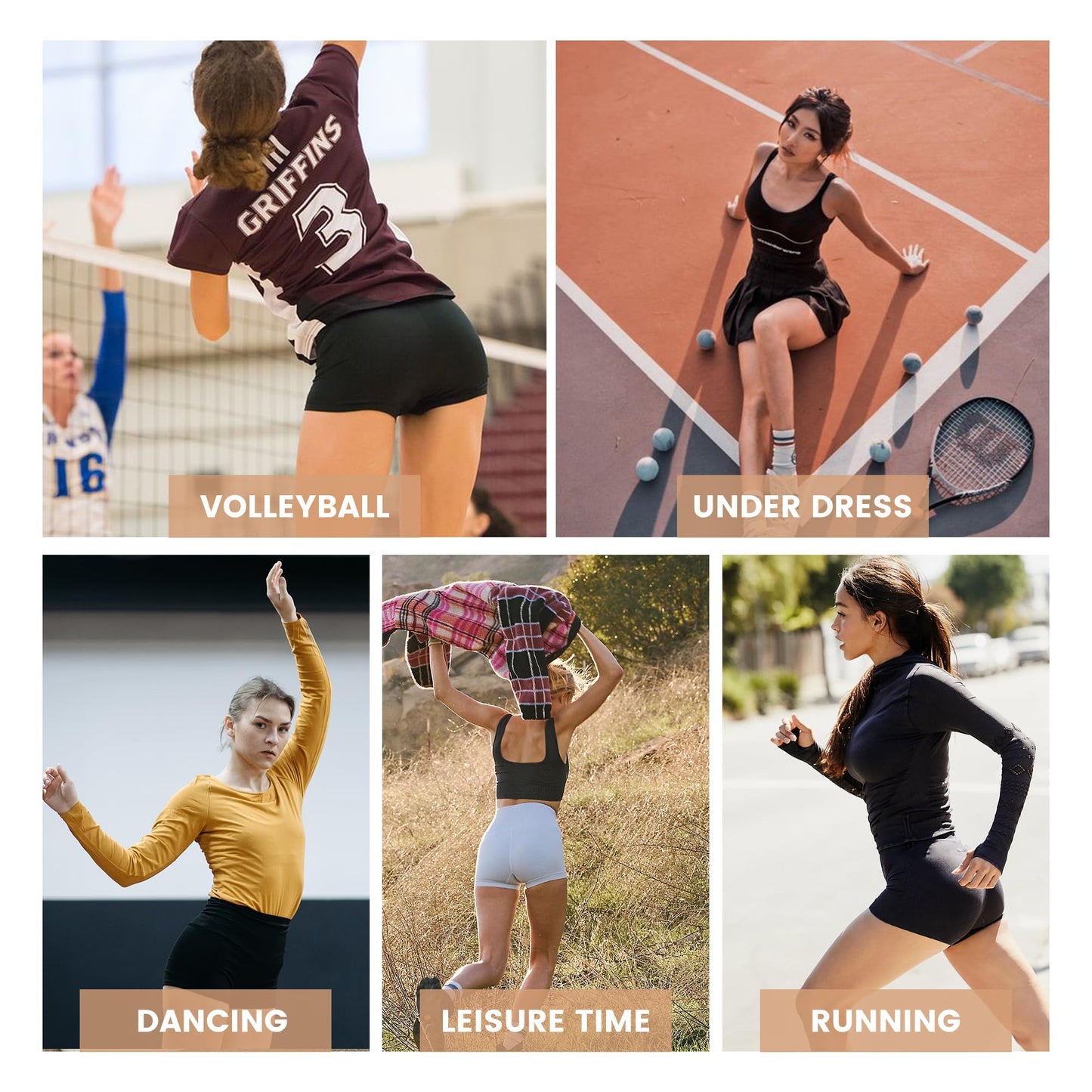 TNNZEET Biker Shorts Women - 8"/5"/3" High Waisted Tummy Control Workout Gym Spandex Booty Yoga Volleyball Shorts A-White