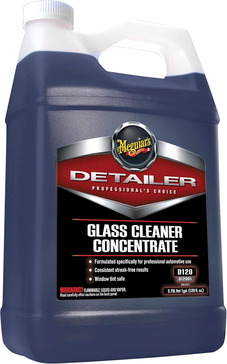 Meguiar's Professional Glass Cleaner Concentrate D12001 - Professional Strength Glass Cleaner for a Streak-Free Shine that's Residue-Free, 128 Oz, 1 Gallon