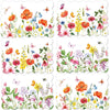 Spring Plastic Placemats Set of 6 Summer Plastic Place Mats Watercolor Flowers Holiday Table Vinyl Placemats for Indoor Outdoor Party Dining Table Decoration (Easily Wipes Clean)