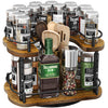 Lazy Susan Organizer Spice Rack - Spice Organization for Cabinet Height Adjustable Rotating Lazy Turntable, Pantry Kitchen Wood Revolving Seasoning Organizer, 12 inches, Black