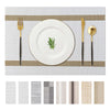 AHHFSMEI Placemats for Dining Table Set of 8 Woven Vinyl Plastic Place Mats Non-Slip Heat Insulation Stain Resistant Table Mats Washable Easy Clean Placemats (White Wave Stripe 8)