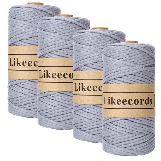 Single Strand Macrame Cord 4mm x 110yards, Beige 100% Cotton Macrame Rope,Colored Macrame Supplies for DIY Crafts, Wall Hangings, Plant Hangers, Holders, and Home Decorations