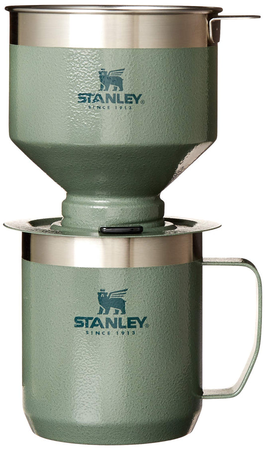 Stanley Perfect Brew Pour Over Set | 12 oz Camp Mug with Lid Included | Drip Coffee Maker with Reusable Filter | Insulated Stainless Steel | BPA-Free | Hammertone Green