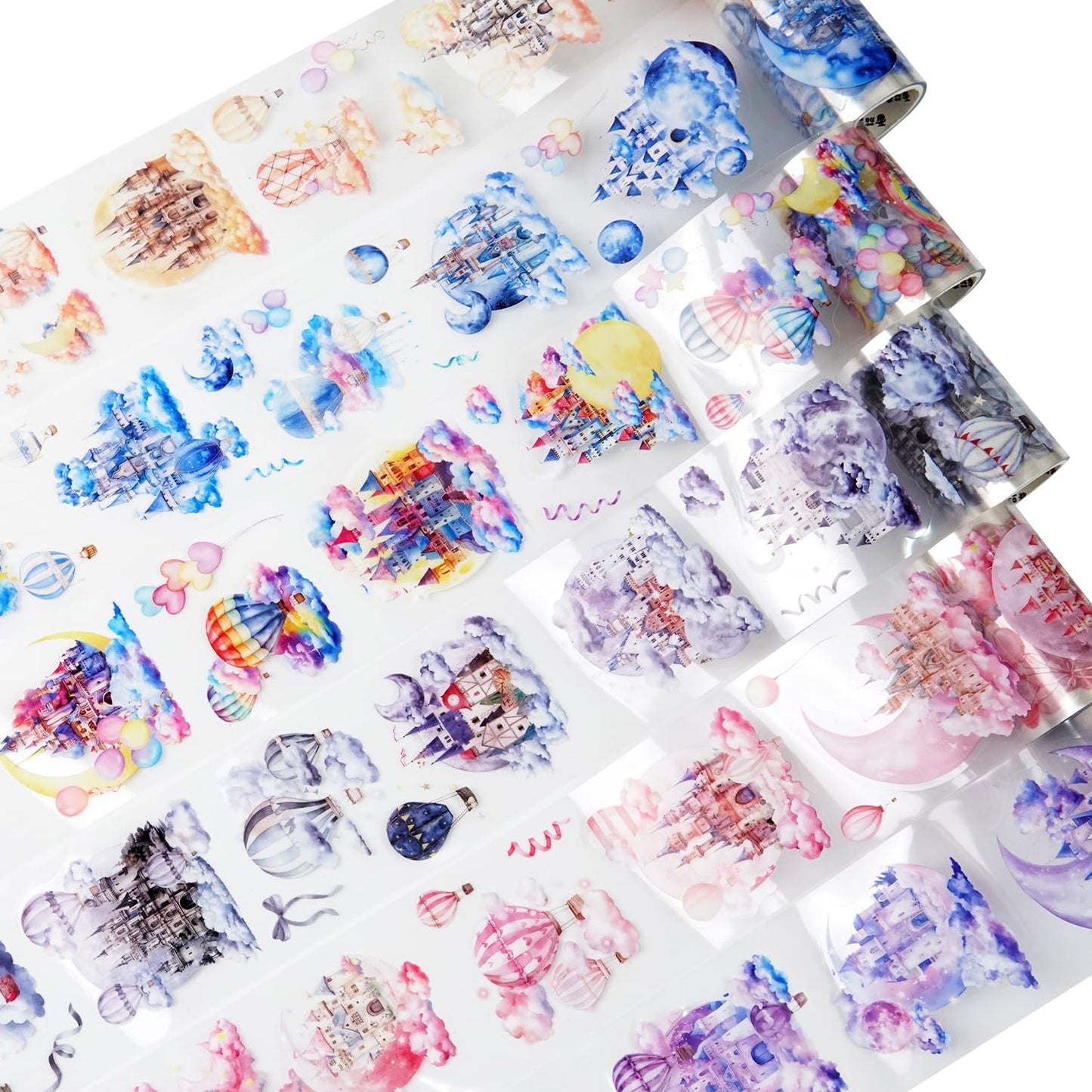 Blooming Sunflower PET Tape Set, 6 Rolls of Pre-Cut Floral Stickers for Journaling, Scrapbook Supplies, DIY Crafts, and Decorative Art