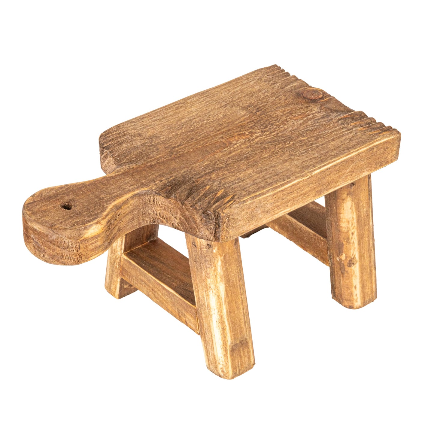 Creative Co-Op Small Wood Pedestal with Handle