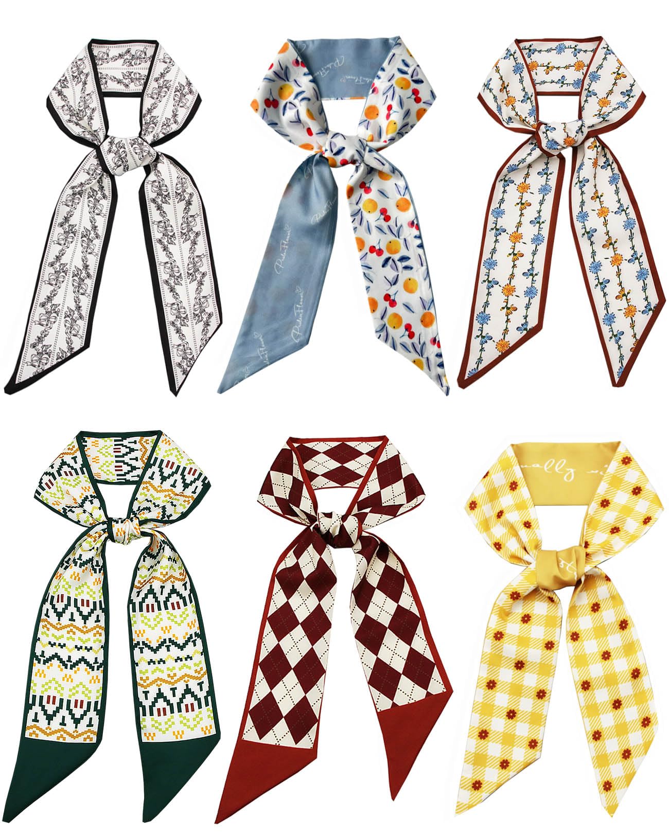 Scarf For Purse Handles Skinny Hair Scarves For Handbags Ponytails Handle Fashion Accessory 37.4x 2.36in