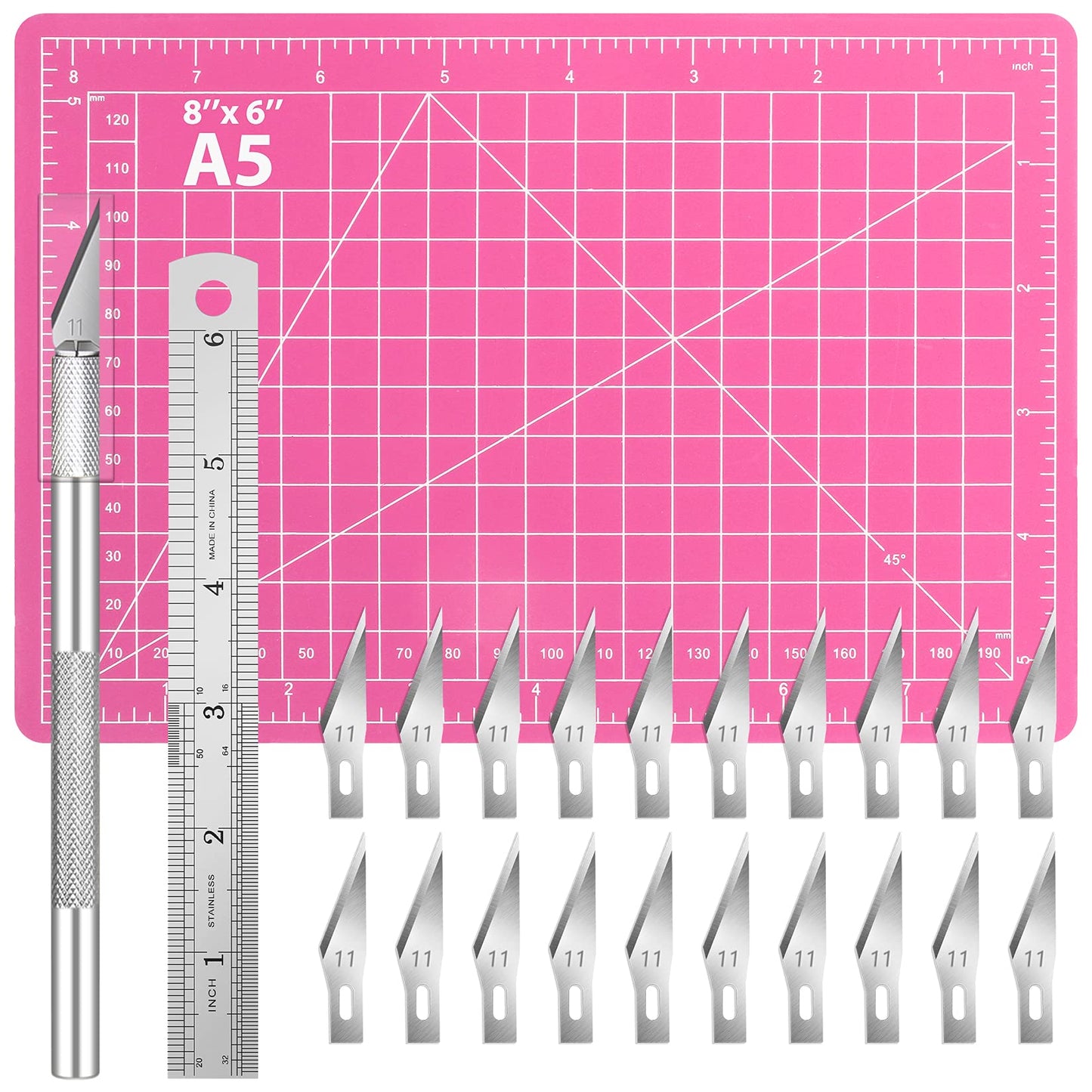 DIYSELF 23 Pack Exacto Knife Craft Knife Precision Carving Hobby Knife Kit, 20 Spare Art Knife Blades for Art, Scrapbooking, Stencil