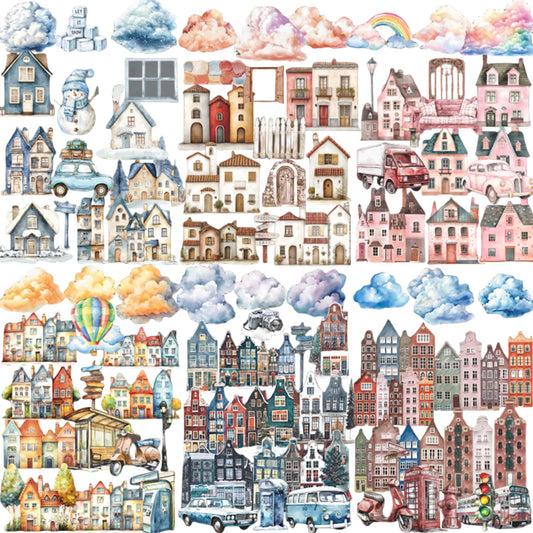 50 Pieces Vintage Bright Lighting Themed Scrapbook Stickers, 5 Pack Aesthetic Decorative Stickers for Scrapbooking, Planner, Junk Journaling Supplies, DIY Arts, Crafting