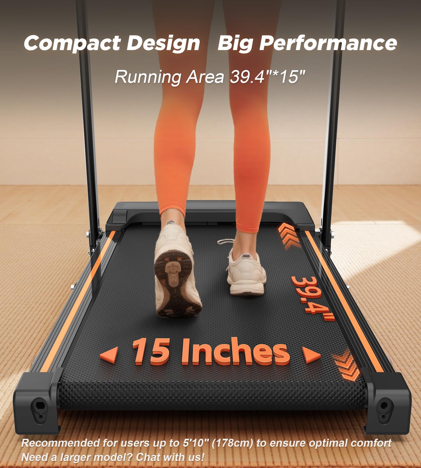 FYC Folding Treadmills for Home with 2.5HP, 300 LBS Capacity, Knee Protection Shock Absorption, Bluetooth with Fitshow App, Space-Saving Design.