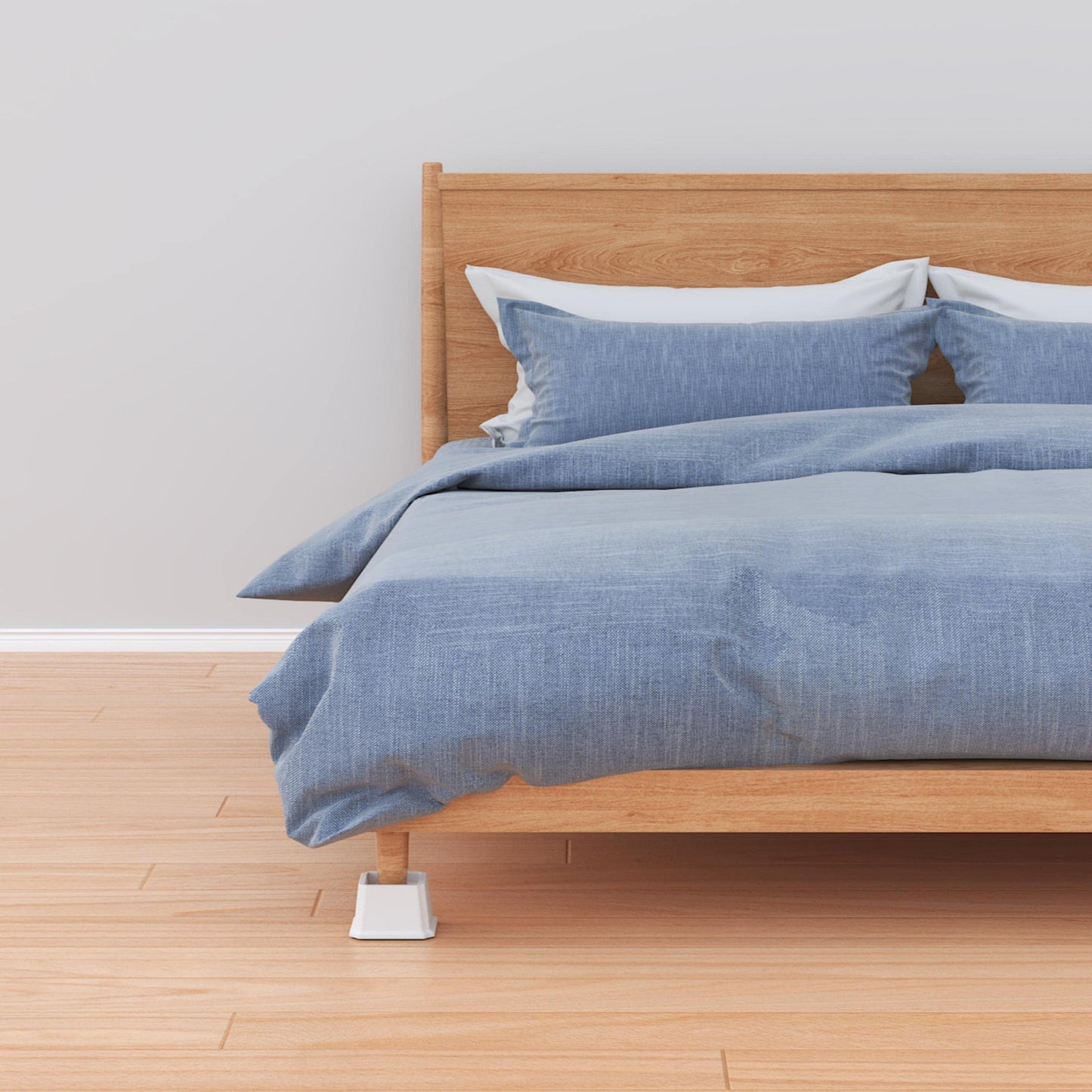 Whynonap Bed Risers 2 Inch Heavy Duty Bed Elevators, Set of 6 Lifts Up 2000 lbs Furniture Riser for Sofa and Table, White